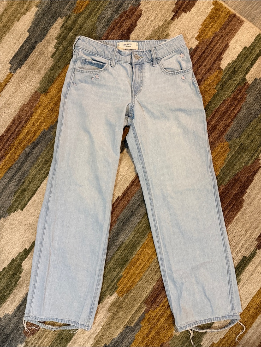 Hollister Light Blue Low Rise Baggy 2L Jeans